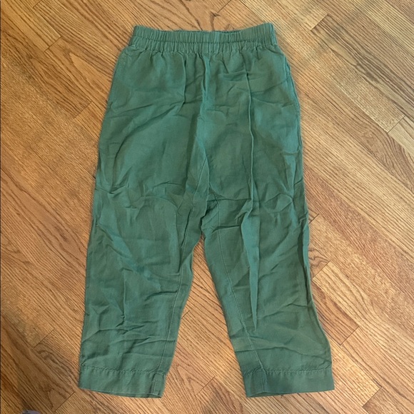 Madewell Pants - Made well, Olive, green breeze woven elastic cropped pants